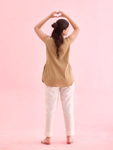 Load image into Gallery viewer, Go Colors Cream Poly Modal Metallic Pants
