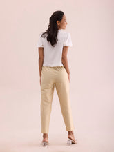 Load image into Gallery viewer, Go Colors Dark Cream Poly Modal Metallic Pants
