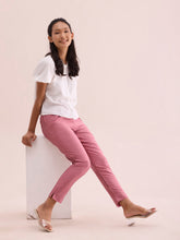 Load image into Gallery viewer, Go Colors Dusty Rose Poly Modal Metallic Pants
