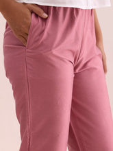 Load image into Gallery viewer, Go Colors Dusty Rose Poly Modal Metallic Pants
