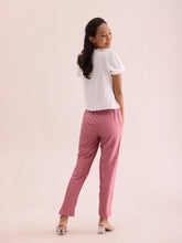 Load image into Gallery viewer, Go Colors Dusty Rose Poly Modal Metallic Pants
