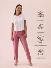 Load image into Gallery viewer, Go Colors Dusty Rose Poly Modal Metallic Pants

