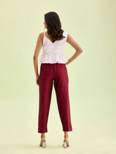 Load image into Gallery viewer, Go Colors Maroon Poly Modal Metallic Pants
