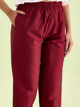 Load image into Gallery viewer, Go Colors Maroon Poly Modal Metallic Pants
