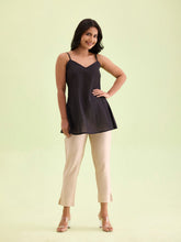 Load image into Gallery viewer, Go Colors Medium Beige Poly Modal Metallic Pants
