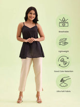 Load image into Gallery viewer, Go Colors Medium Beige Poly Modal Metallic Pants
