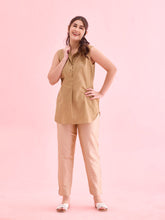 Load image into Gallery viewer, Go Colors Medium Gold Poly Modal Metallic Pants
