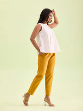 Load image into Gallery viewer, Go Colors Mustard Poly Modal Metallic Pants
