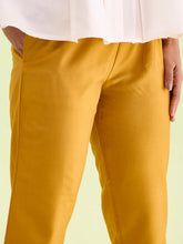 Load image into Gallery viewer, Go Colors Mustard Poly Modal Metallic Pants
