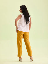 Load image into Gallery viewer, Go Colors Mustard Poly Modal Metallic Pants
