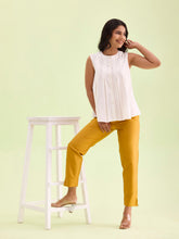 Load image into Gallery viewer, Go Colors Mustard Poly Modal Metallic Pants
