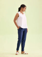 Load image into Gallery viewer, Go Colors Navy Poly Modal Metallic Pants
