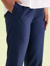 Load image into Gallery viewer, Go Colors Navy Poly Modal Metallic Pants
