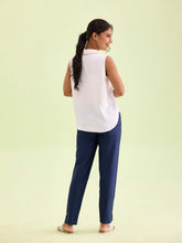Load image into Gallery viewer, Go Colors Navy Poly Modal Metallic Pants
