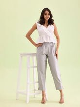 Load image into Gallery viewer, Go Colors Silver Poly Modal Metallic Pants
