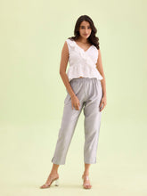 Load image into Gallery viewer, Go Colors Silver Poly Modal Metallic Pants
