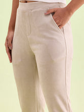 Load image into Gallery viewer, Go Colors Beige Poly Stretch Suede Tregging
