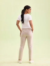 Load image into Gallery viewer, Go Colors Beige Poly Stretch Suede Tregging
