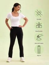 Load image into Gallery viewer, Go Colors Black Poly Stretch Suede Tregging
