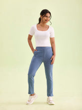 Load image into Gallery viewer, Go Colors Dark Jean Poly Stretch Suede Tregging
