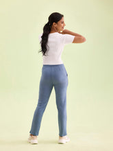 Load image into Gallery viewer, Go Colors Dark Jean Poly Stretch Suede Tregging
