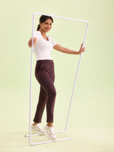 Load image into Gallery viewer, Go Colors Dark Wine Poly Stretch Suede Tregging
