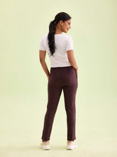 Load image into Gallery viewer, Go Colors Dark Wine Poly Stretch Suede Tregging
