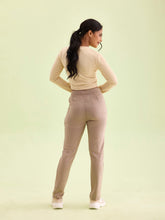 Load image into Gallery viewer, Go Colors Light Brown Poly Stretch Suede Tregging

