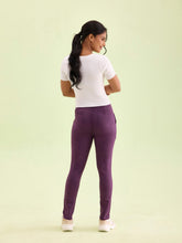 Load image into Gallery viewer, Go Colors Purple Poly Stretch Suede Tregging
