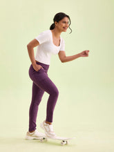 Load image into Gallery viewer, Go Colors Purple Poly Stretch Suede Tregging
