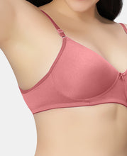Load image into Gallery viewer, Sonari Padded Medium Coverage Cotton Polyester Wirefree T-Shirt Bra with Adjustable Straps – 007
