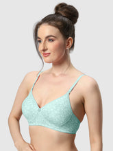 Load image into Gallery viewer, Sonari Lightly Padded Wirefree Printed Cotton Medium Coverage Bra with Detachable Straps – MELODY

