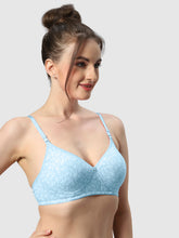 Load image into Gallery viewer, Sonari Lightly Padded Wirefree Printed Cotton Medium Coverage Bra with Detachable Straps – MELODY
