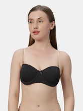 Load image into Gallery viewer, Sonari Heavily Padded Wired Cotton-Spandex Medium Coverage Multiway Fashion Bra with Detachable Transparent Straps – MAGICA
