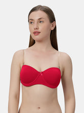 Load image into Gallery viewer, Sonari Heavily Padded Wired Cotton-Spandex Medium Coverage Multiway Fashion Bra with Detachable Transparent Straps – MAGICA
