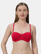 Load image into Gallery viewer, Sonari Heavily Padded Wired Cotton-Spandex Medium Coverage Multiway Fashion Bra with Detachable Transparent Straps – MAGICA
