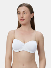 Load image into Gallery viewer, Sonari Heavily Padded Wired Cotton-Spandex Medium Coverage Multiway Fashion Bra with Detachable Transparent Straps – MAGICA
