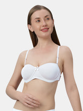 Load image into Gallery viewer, Sonari Heavily Padded Wired Cotton-Spandex Medium Coverage Multiway Fashion Bra with Detachable Transparent Straps – MAGICA
