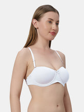 Load image into Gallery viewer, Sonari Heavily Padded Wired Cotton-Spandex Medium Coverage Multiway Fashion Bra with Detachable Transparent Straps – MAGICA
