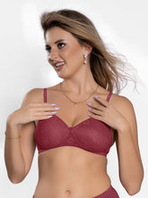 Load image into Gallery viewer, Sonari Womens Lightly Padded Net Bra | Lace Design, Moderate Coverage, Non Wired, Detachable Straps – SMT006
