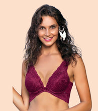 Load image into Gallery viewer, Enamor Butterfly Frame for Cleavage Enhancing Women's Bridal Plunge Push-Up Bra - Lace, Wired, Padded, Medium Coverage - F091
