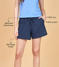 Load image into Gallery viewer, Enamor Essentials Womens E062-Mid Rise Relaxed Fit Thigh Length Jersey Shorts
