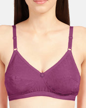 Load image into Gallery viewer, Sonari Non-Padded Wirefree Cotton High Coverage Embroidered Bra with Adjustable Straps – ALPHA
