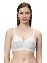 Load image into Gallery viewer, Sonari Pure Cotton Lightweight Moulded Medium Coverage Non Padded Embroidered Bra with U-Back and Hook Closure – CIELO
