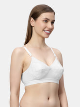 Load image into Gallery viewer, Sonari Pure Cotton Lightweight Moulded Medium Coverage Non Padded Embroidered Bra with U-Back and Hook Closure – CIELO
