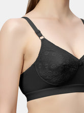 Load image into Gallery viewer, Sonari Pure Cotton Lightweight Moulded Medium Coverage Non Padded Embroidered Bra with U-Back and Hook Closure – CIELO
