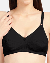Load image into Gallery viewer, Sonari Non-Padded Wirefree Cotton High Coverage Embroidered Bra with Adjustable Straps – ALPHA

