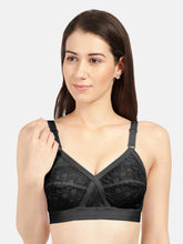 Load image into Gallery viewer, Sonari Non-Padded Wirefree Pure Cotton Full Coverage Embroidered Bra with Adjustable Straps – CELINA
