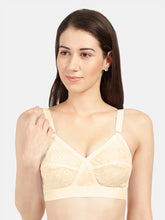 Load image into Gallery viewer, Sonari Non-Padded Wirefree Pure Cotton Full Coverage Embroidered Bra with Adjustable Straps – CELINA
