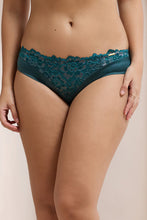Load image into Gallery viewer, Amante Femme Lace Bikini Panty - Green Heron 05901
